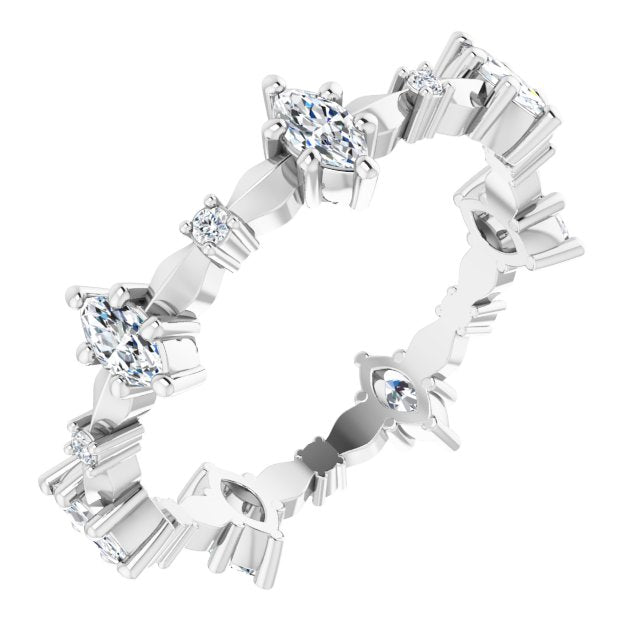 0.91 ct. Marquise & Round Diamond Eternity Band-VIRABYANI